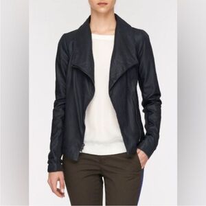VINCE Women’s SMALL Lamb Leather Scuba Jacket Moto Bike Suede
